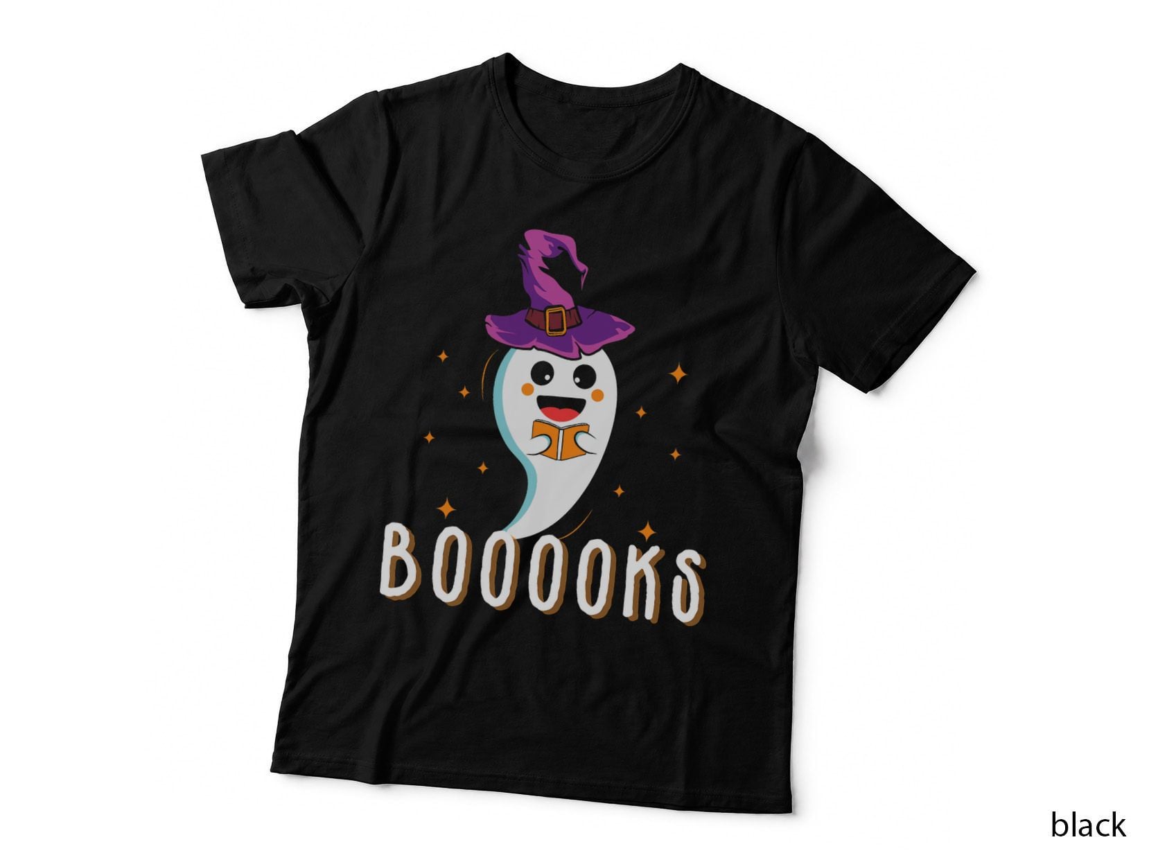 Booooks Halloween Shirts Cute Ghost Book Teacher Reading T-Shirt
