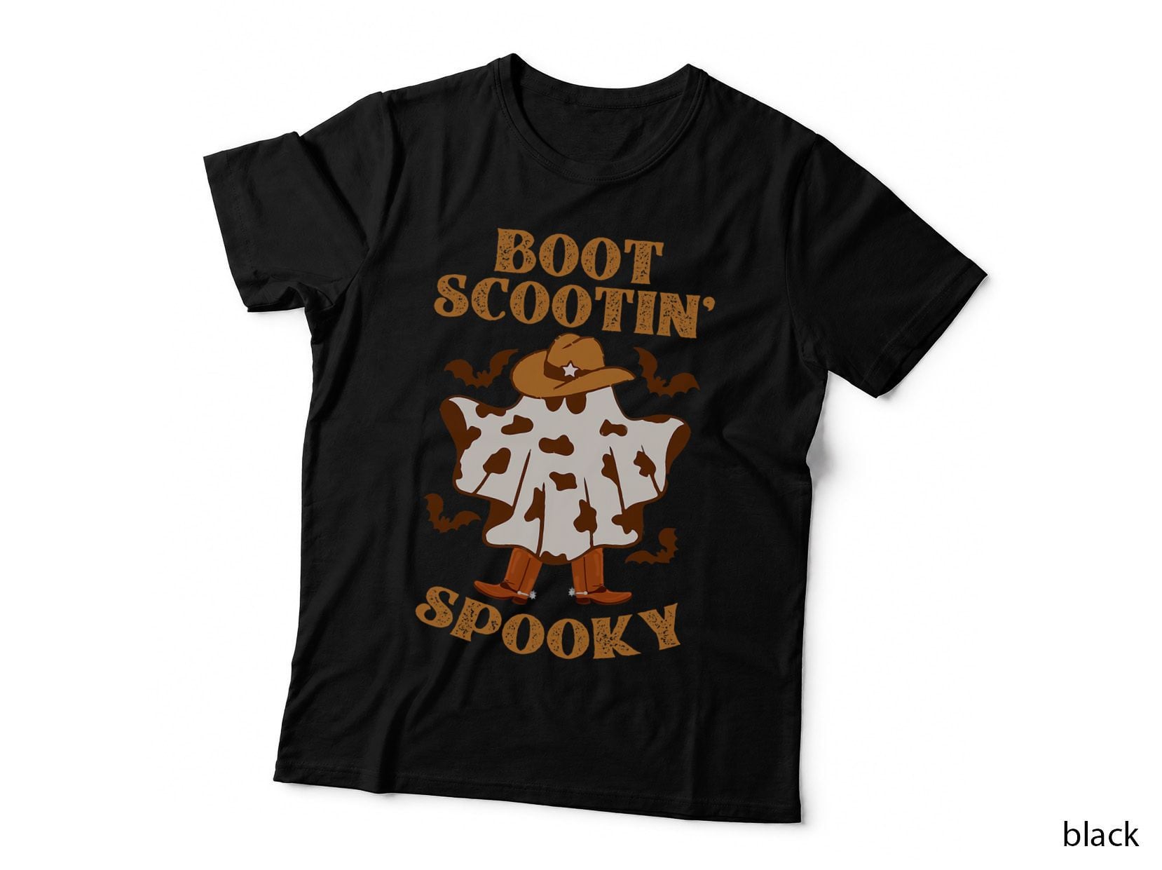 Boot Scootin Spooky Funny Retro Western Halloween Cute Ghost T-Shirt