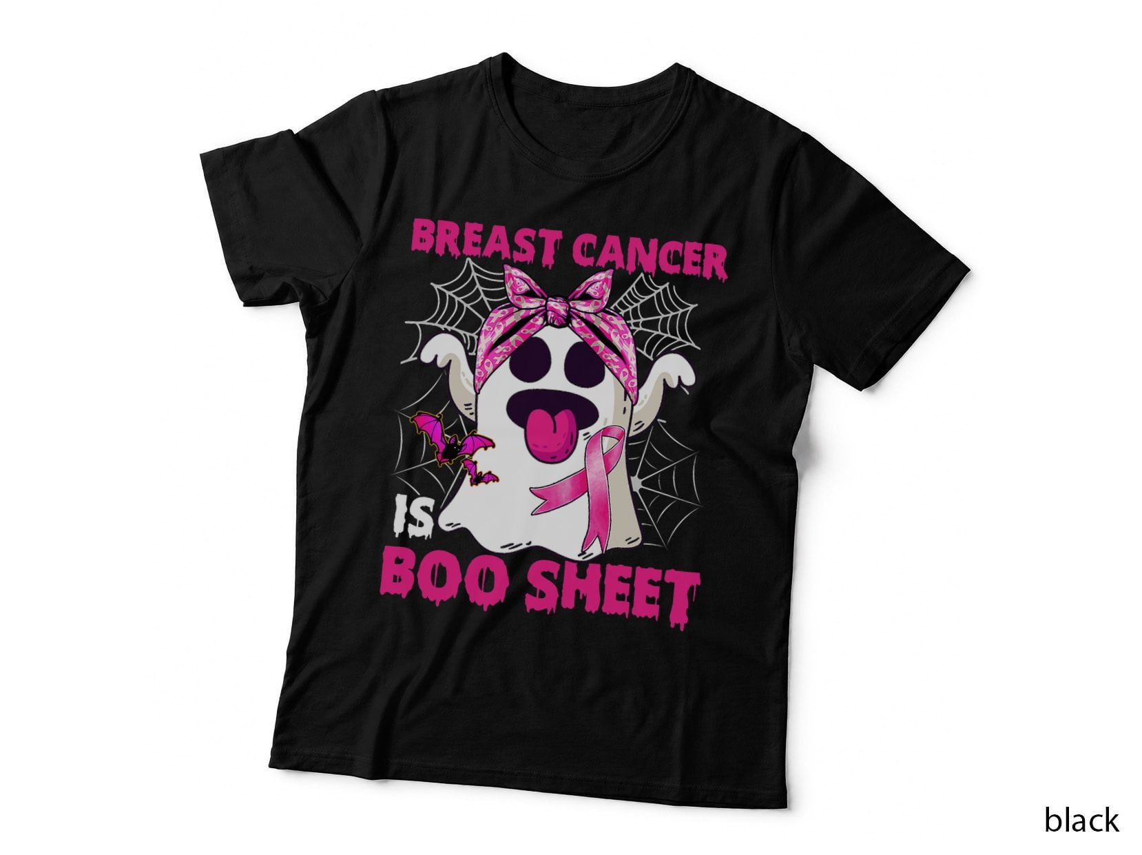Breast Cancer Is Boo Sheet Halloween Funny Ghost Pink Ribbon T-Shirt