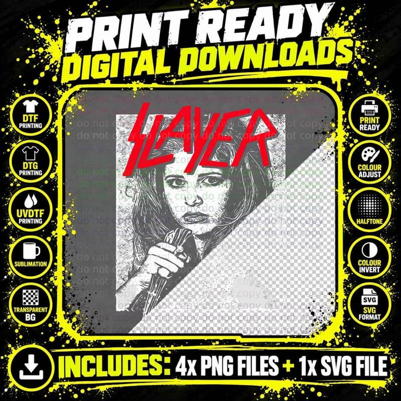 Buffy Vampire Metal Mashup T-Shirt Png SVG Digital Bundle