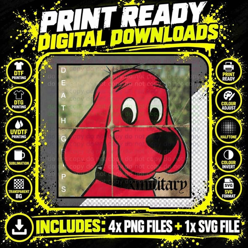 Clifford Exmilitary Death Grips Cover Essential T-Shirt Png SVG Digital Bundle