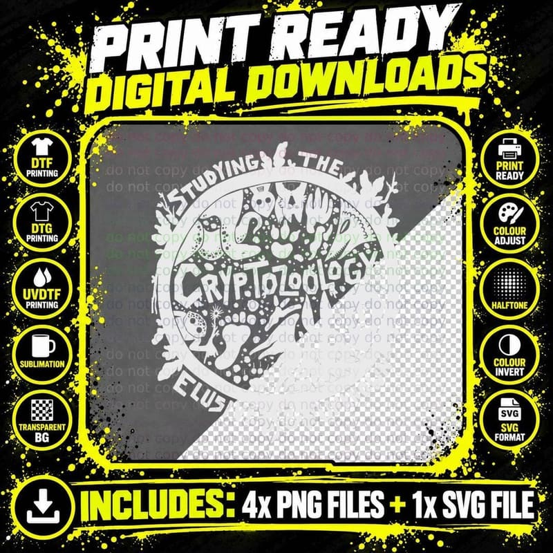 Cool Love Cryptid Monster Sweater Creepy Day Music 1 Png SVG Digital Bundle