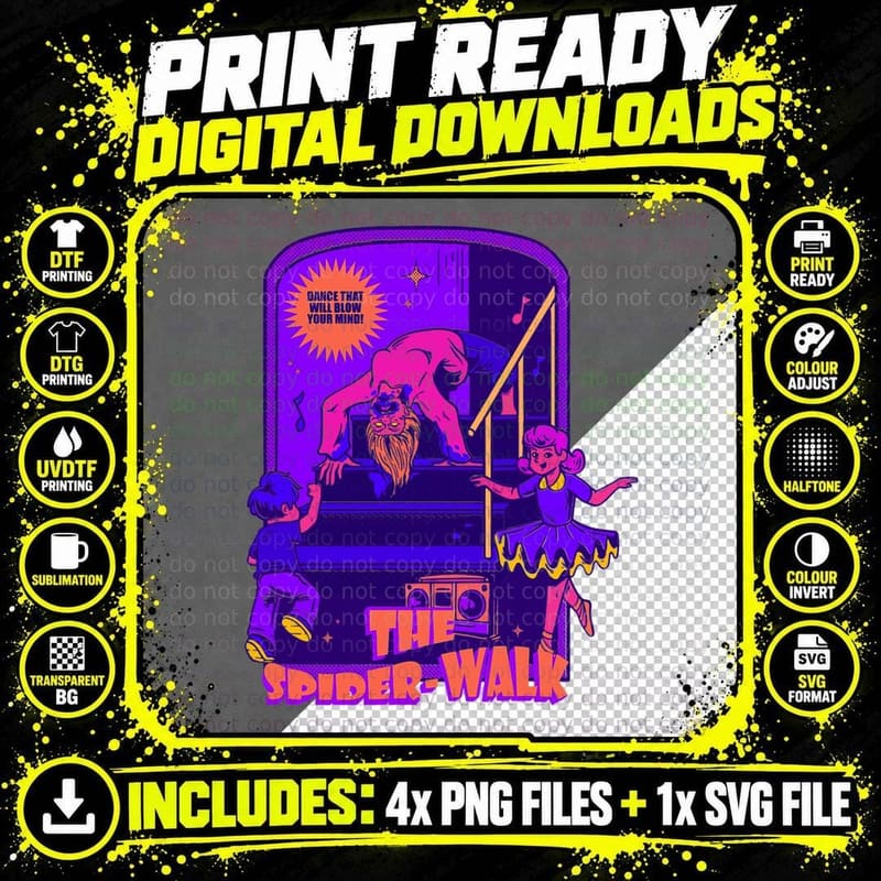 Creepy Horror Dance Dark Humor Dancer T-Shirt Png SVG Digital Bundle