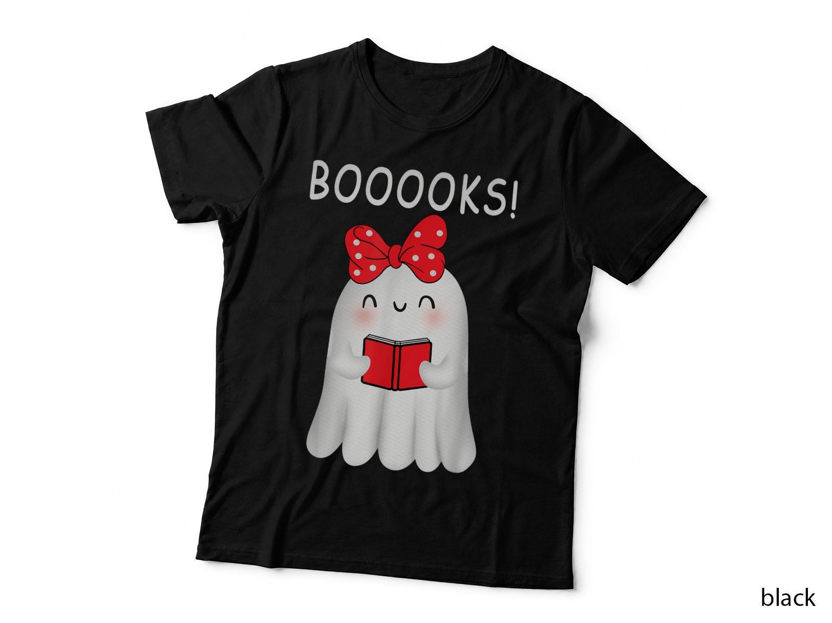 Cute Ghost Book Reading Halloween Teacher Funny Booooks! T-Shirt