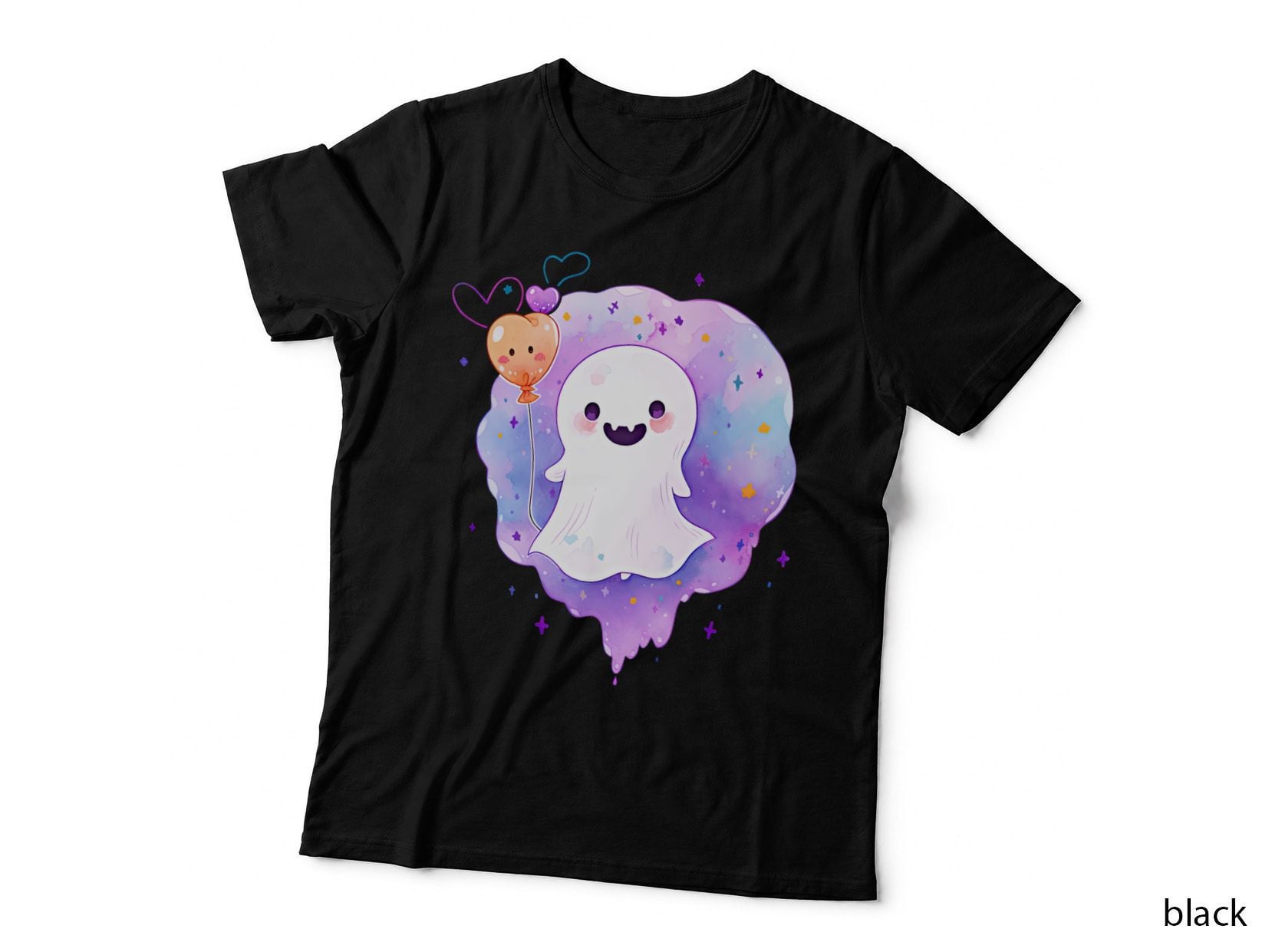 Cute Ghost Halloween Watercolor Kawaii - 10 T-Shirt