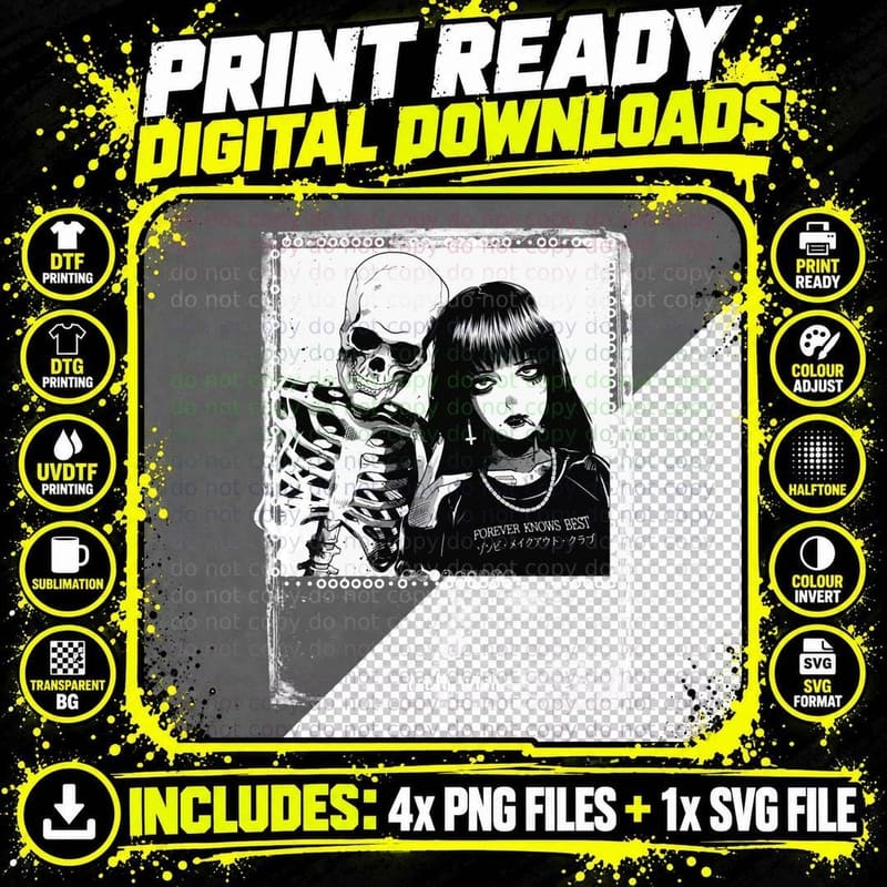 DEATH WISH - Zombie Makeout Club - Zombie Lowkey Design Png SVG Digital Bundle