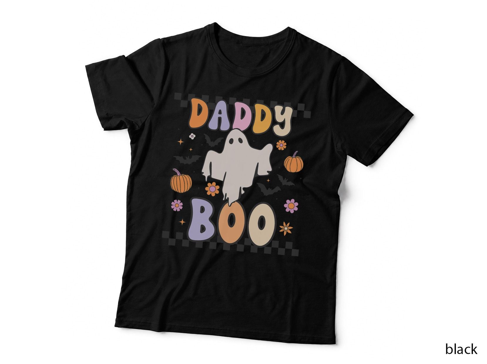 Daddy Boo Cute Retro Groovy Ghost Halloween Family Matching T-Shirt