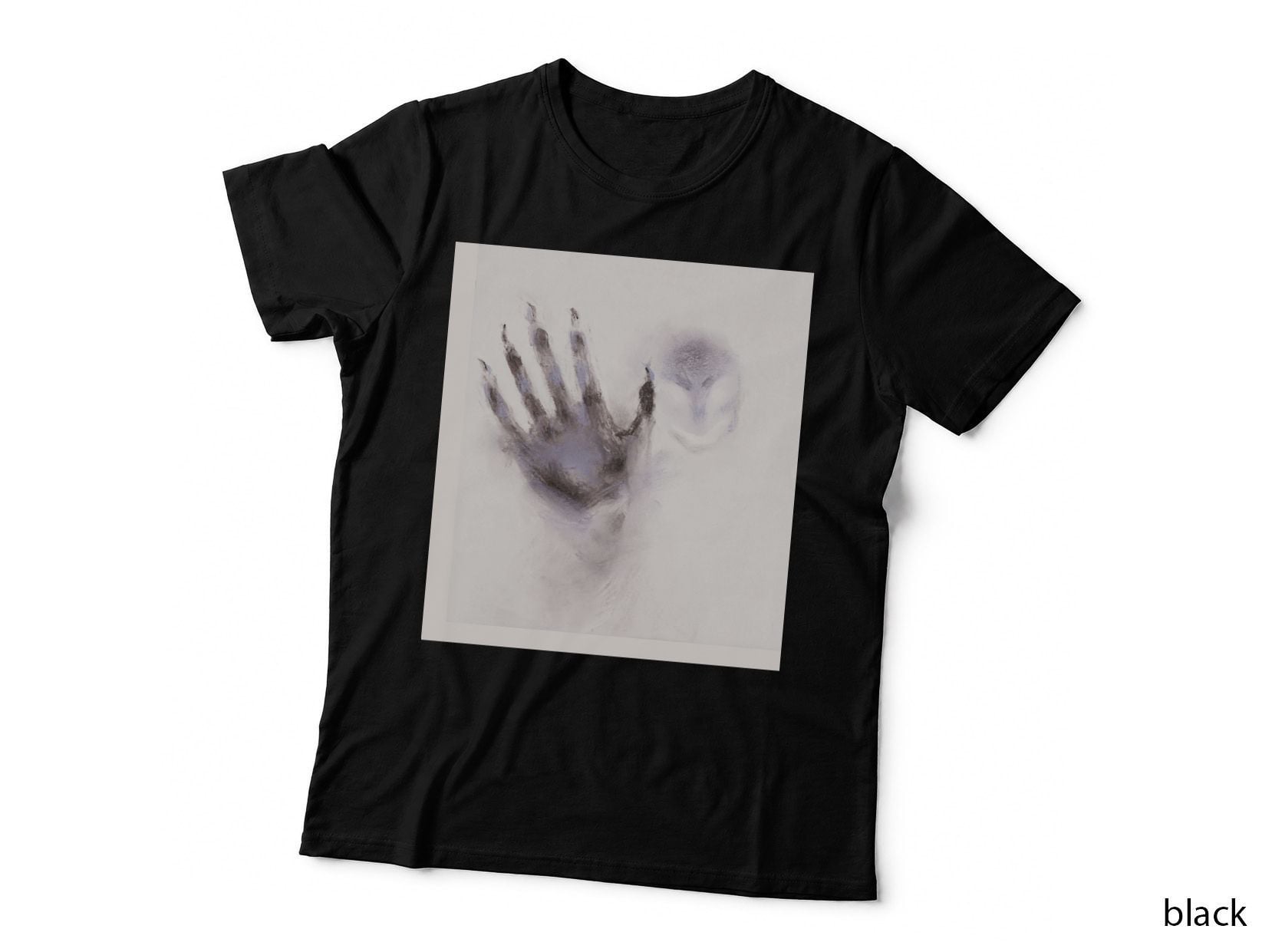 Dark Art Black Creepy Alien Horror Weird Drawing Graphic T-Shirt