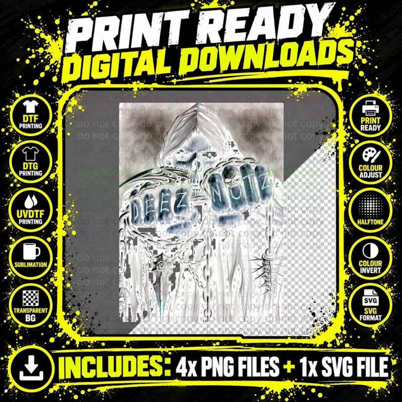 Deez Nutz Skeleton T-Shirt Png SVG Digital Bundle