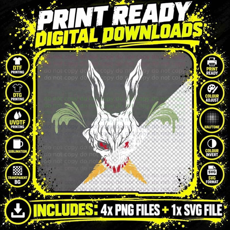 Easter Funny Jolly Bunny Skull, Horror Carrot Crossbones Png SVG Digital Bundle