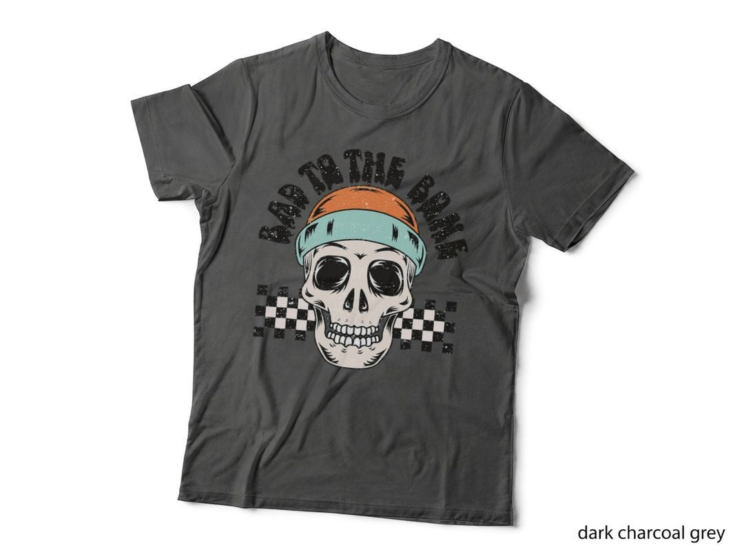 Edgy Boy Skull Bad to the Bone Halloween Spooky Season T-Shirt