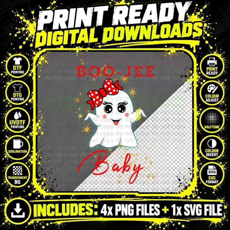 F0. NEW Batcheshalloweenhalloween-008Boo-Jee Baby Cute Png SVG Digital Bundle