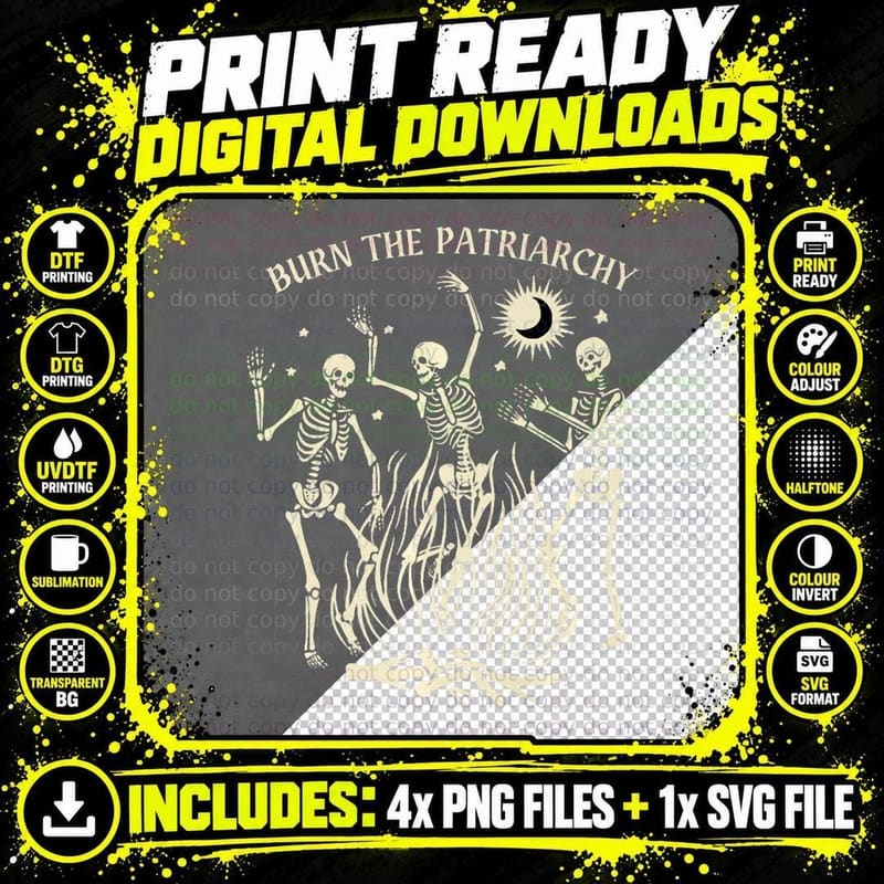F0. NEW Batcheshalloweenhalloween-008Burn the Patriarchy Png SVG Digital Bundle