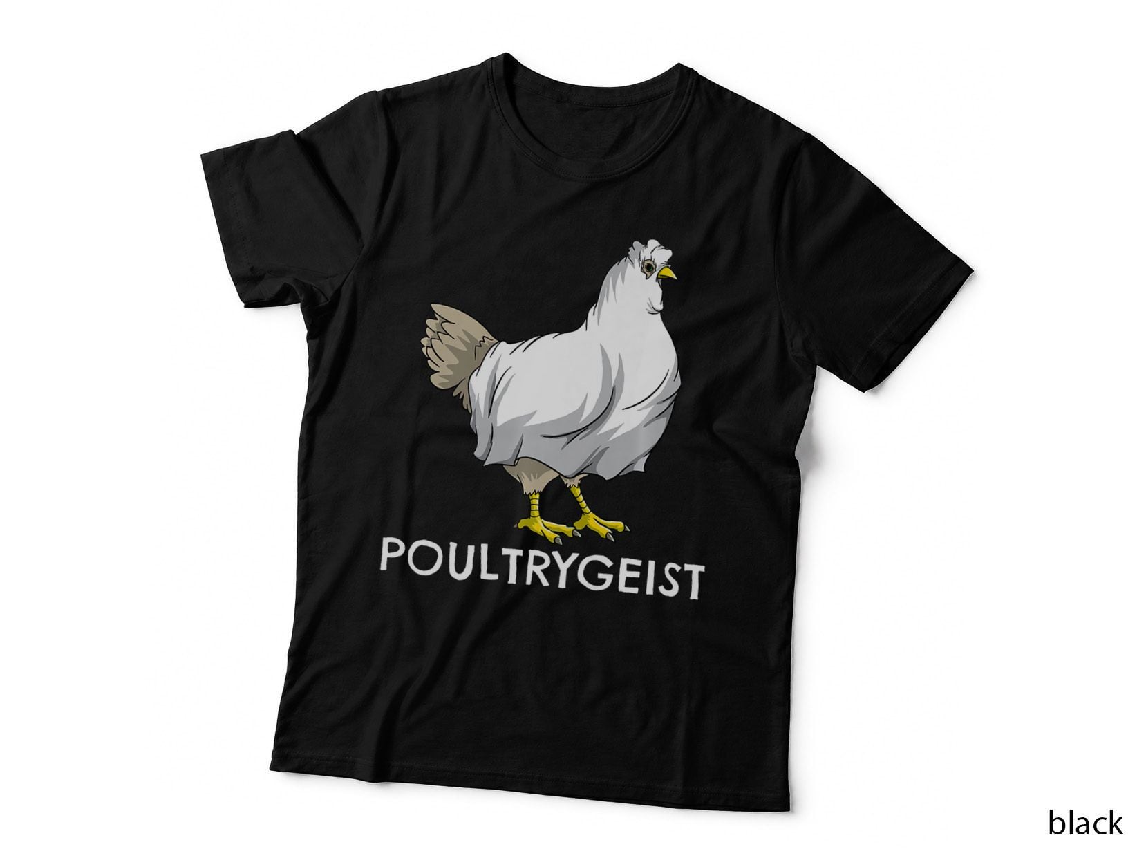 F0. NEW Batcheshalloweenhalloween-008Chicken Ghost Poultrygeist Pun T-Shirt