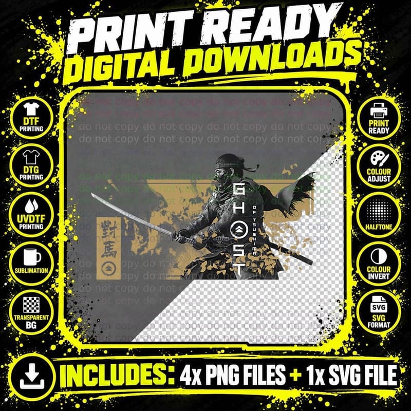 F0. NEW Batcheshalloweenhalloween-008Ghost of Tsushima Png SVG Digital Bundle