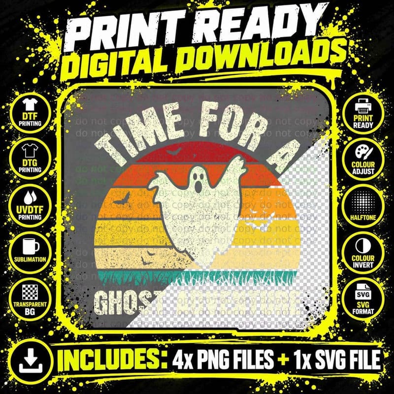 Funny Ghost Hunting Scary Halloween Ghost Hunter T-Shirt Png SVG Digital Bundle