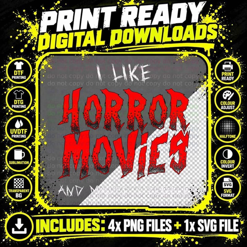 Funny I Like Horror Movies and Maybe 3 People T-Shirt Png SVG Digital Bundle