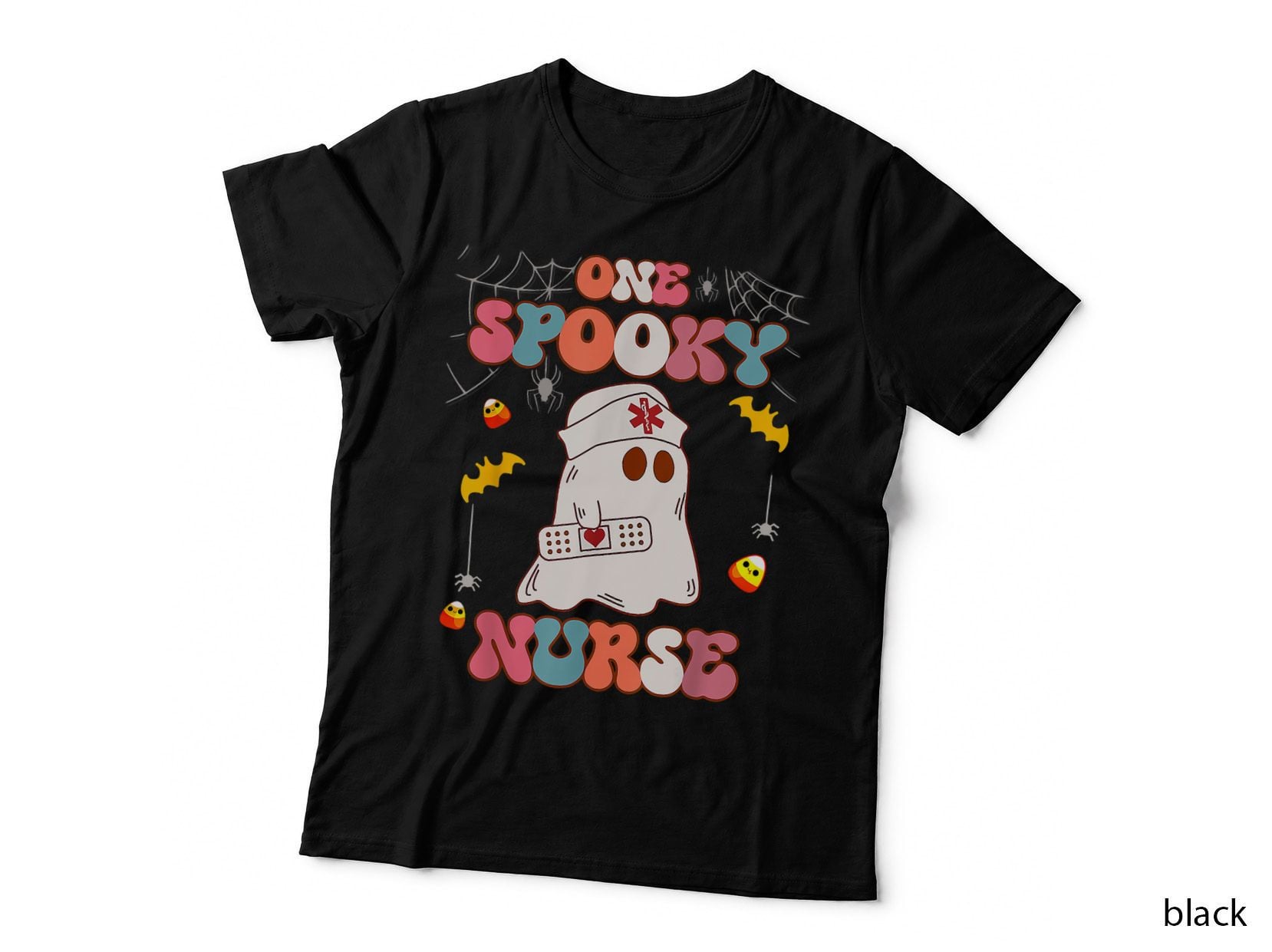 Funny One Spooky Nurse Halloween RN Boo Boo Crew Witch Ghost T-Shirt