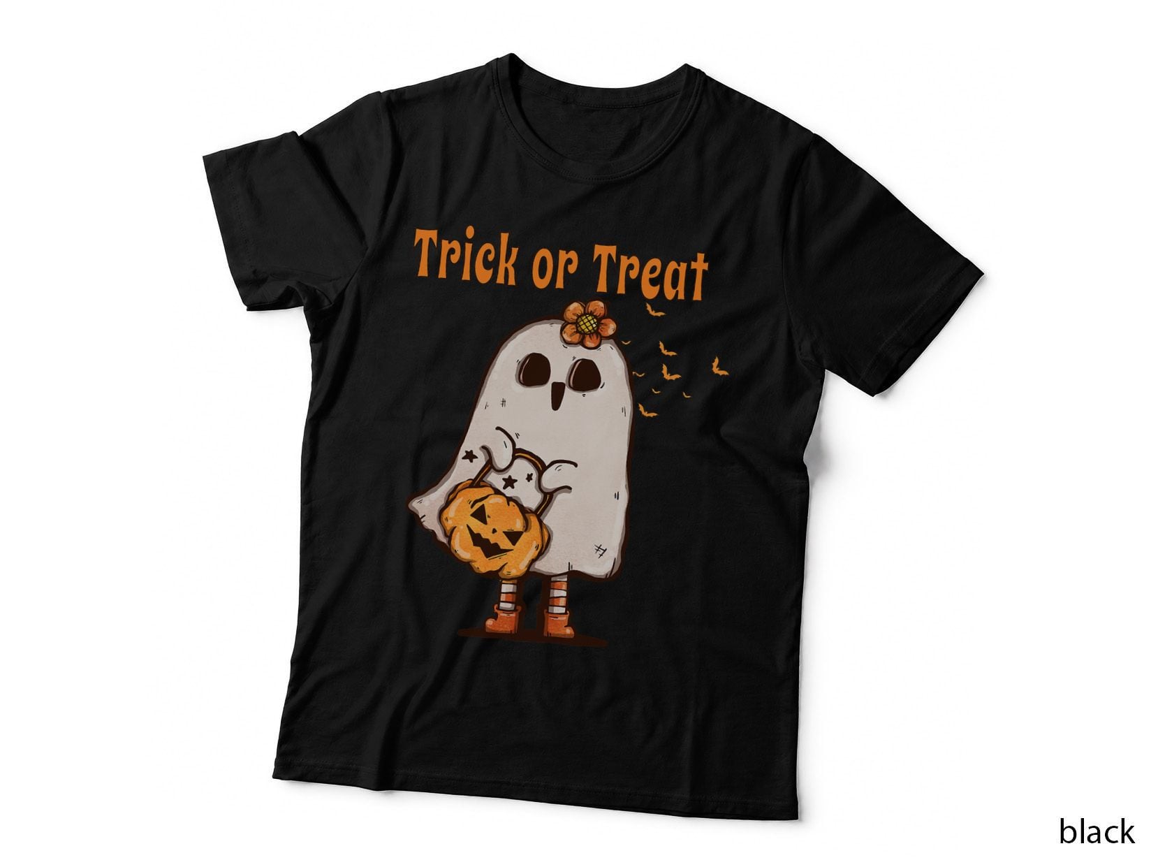 Ghost Halloween Costume Trick or Treat for Kids Girls Cute T-Shirt