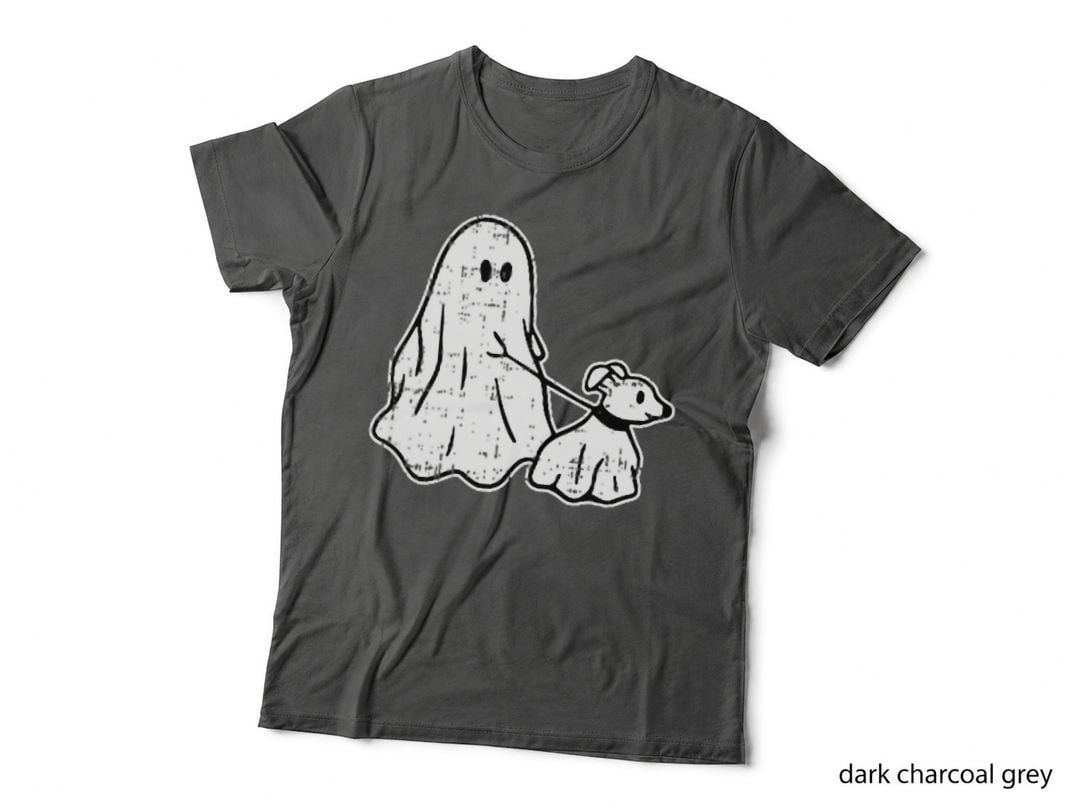 Ghost Holding Puppy Dog Halloween Costume Ghoul Dog Lover T-Shirt