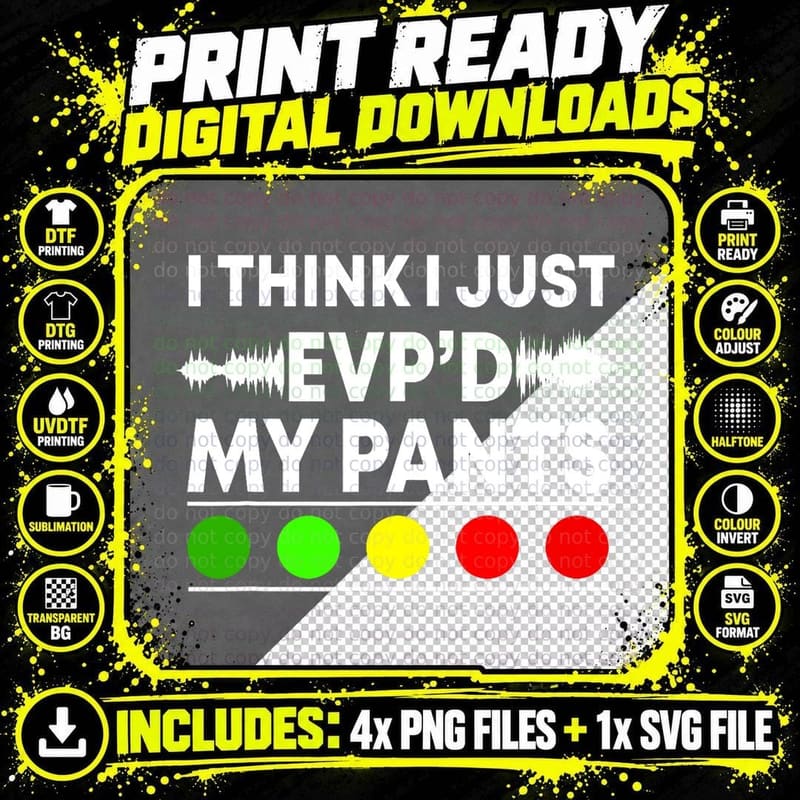 Ghost Hunter Paranormal Halloween Hunting EVP Spirit Png SVG Digital Bundle