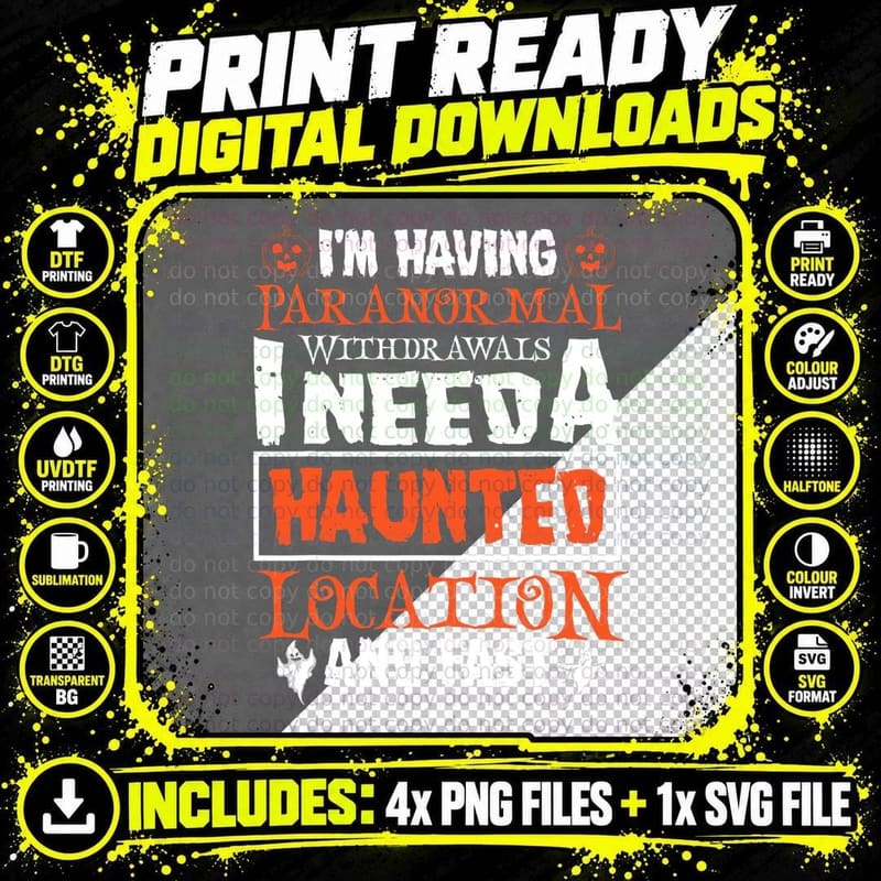 Ghost Hunting Paranormal Investigator Paranormal Png SVG Digital Bundle