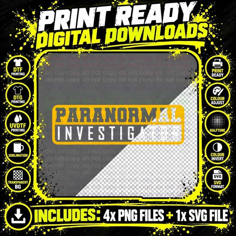 Ghost Hunting Paranormal Investigator T-Shirt Png SVG Digital Bundle