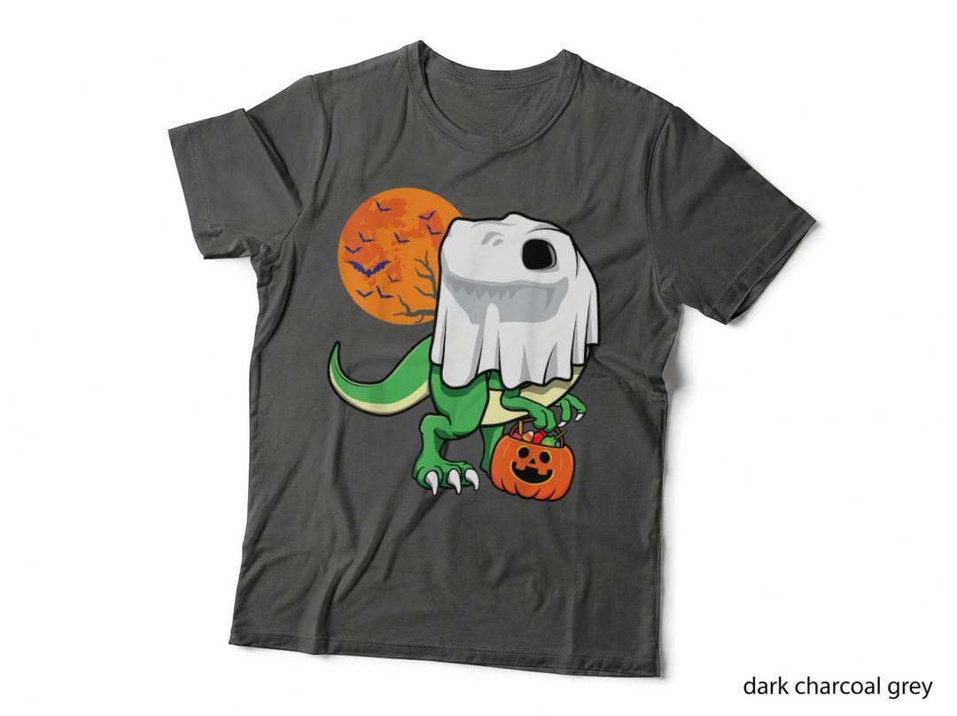 Ghost T Rex Dinosaur Pumpkin Halloween Tyrannosaurus Toddler T-Shirt