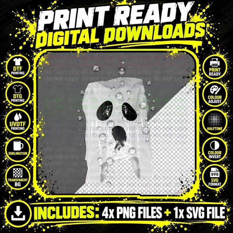 Ghost in the Ocean T-Shirt Png SVG Digital Bundle