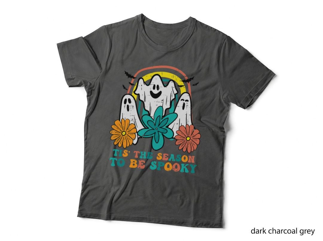 Ghosts Tis the Season to Be Spooky Retro Halloween Women T-Shirt