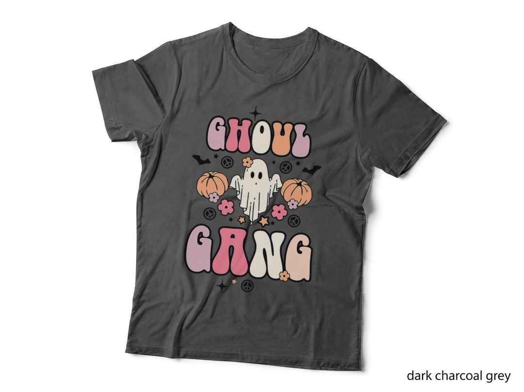 Ghoul Gang Groovy Hey Boo Pumpkin Boo Crew Halloween Retro T-Shirt