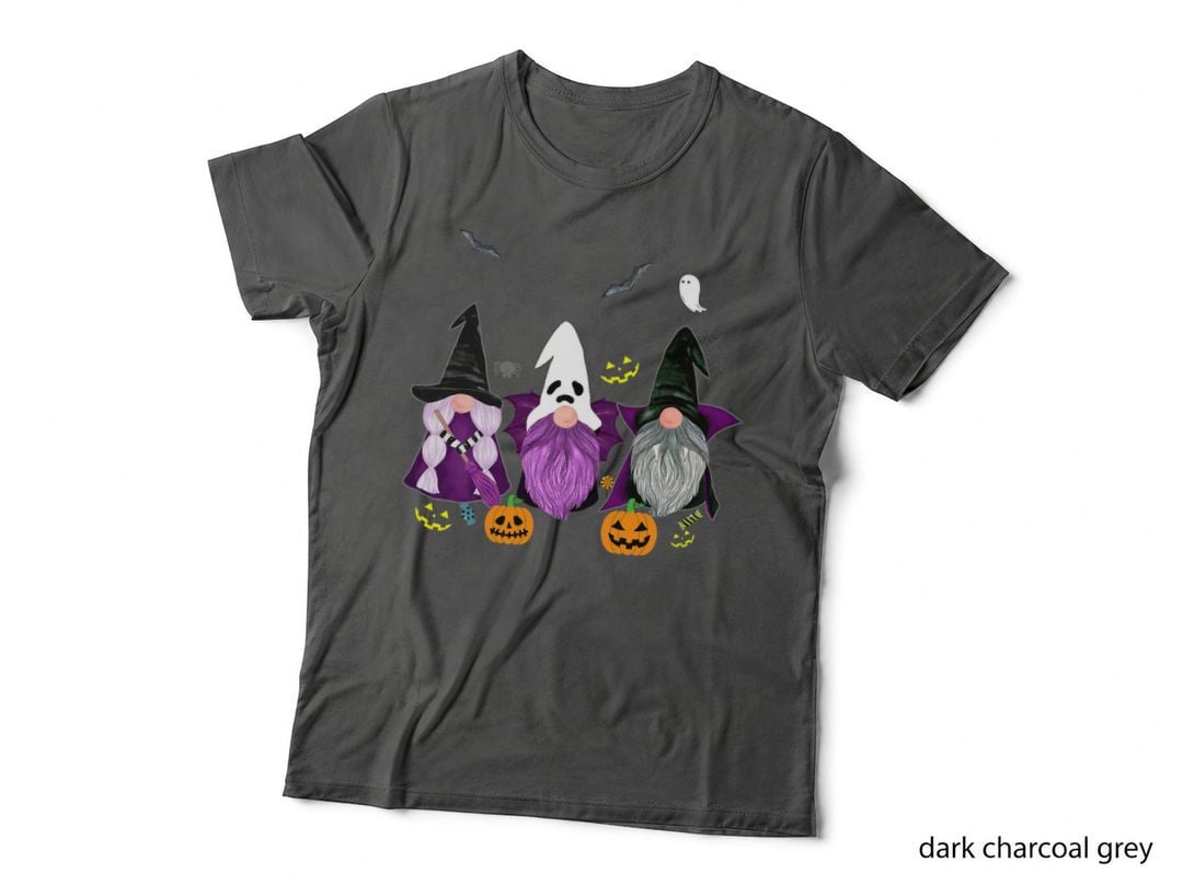 Gnomes Ghost Scary Gnome Autumn Pumpkin Halloween Women Men T-Shirt