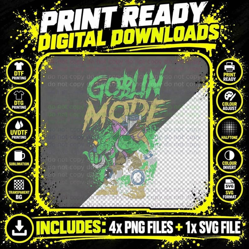 Goblin Mode - Horror Halloween T-Shirt Png SVG Digital Bundle
