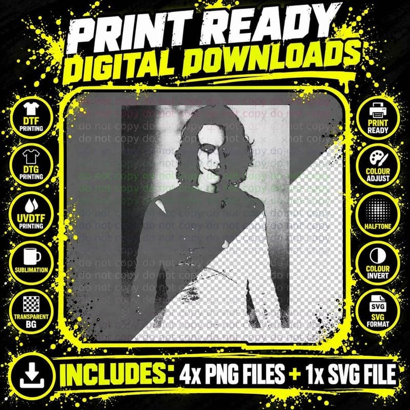 Good Gothic Murder Mystery Ghost the Crow Movie Gift for Png SVG Digital Bundle
