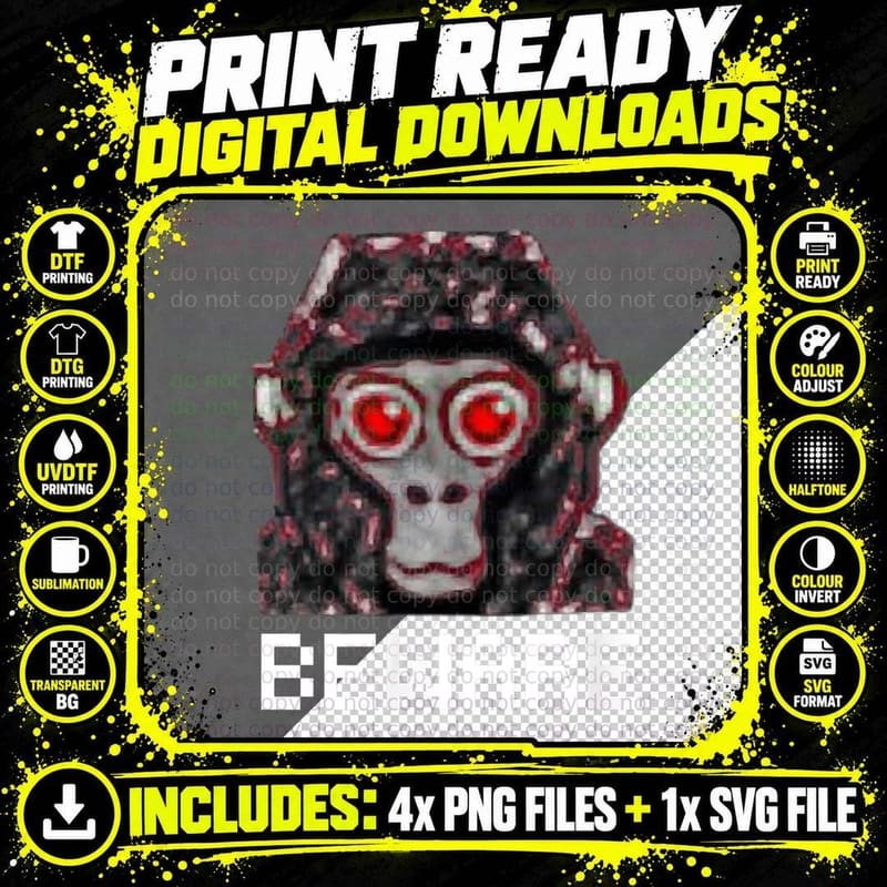 Gorilla Tag GHOST PBBV VR Gamer Shirt for Boys, Teens Png SVG Digital Bundle