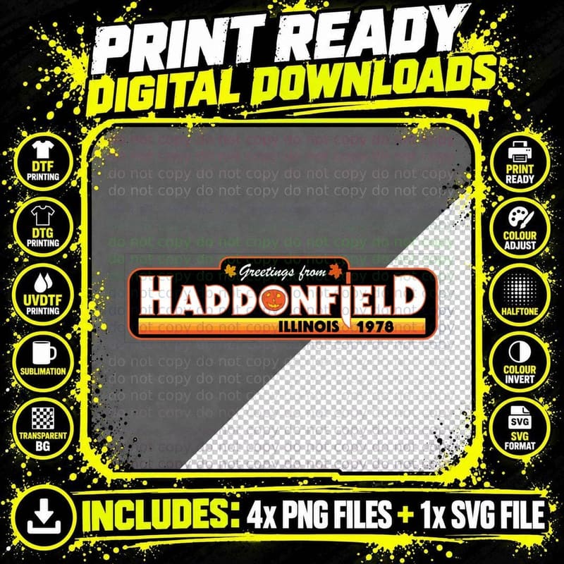 Greetings from Haddonfield Halloween 1978 T-Shirt Png SVG Digital Bundle