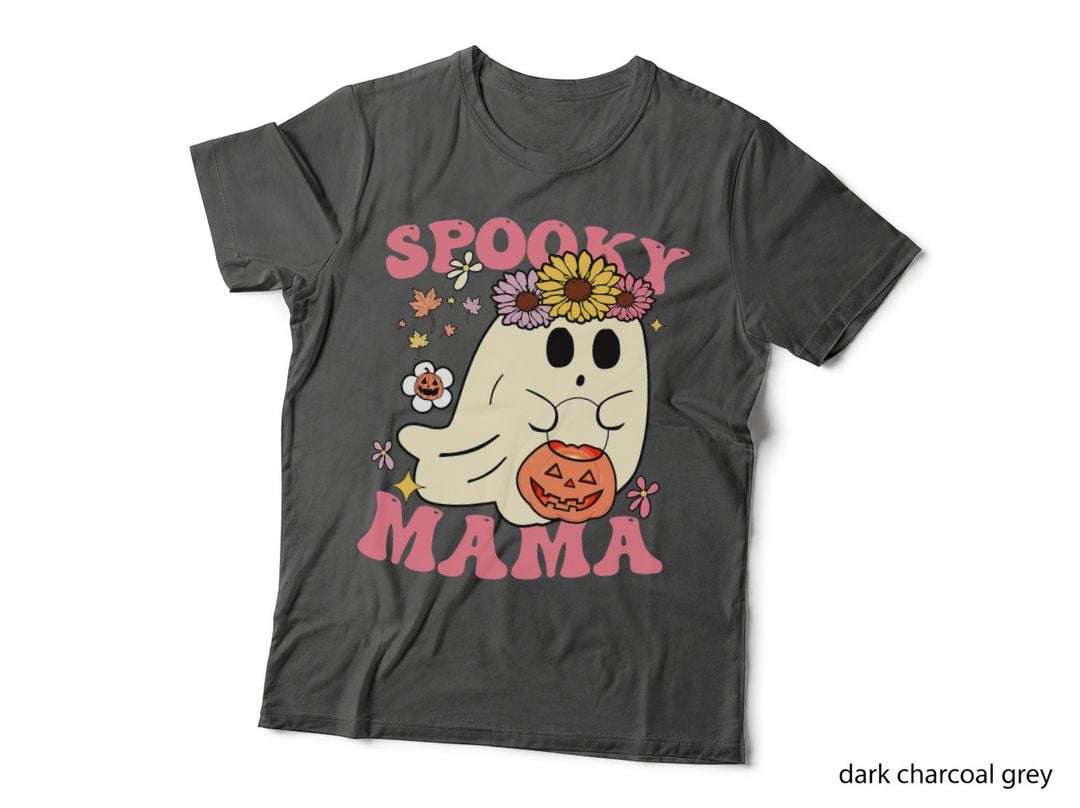 Groovy Spooky Mama Vibes Retro Halloween Ghost Spooky Season T-Shirt