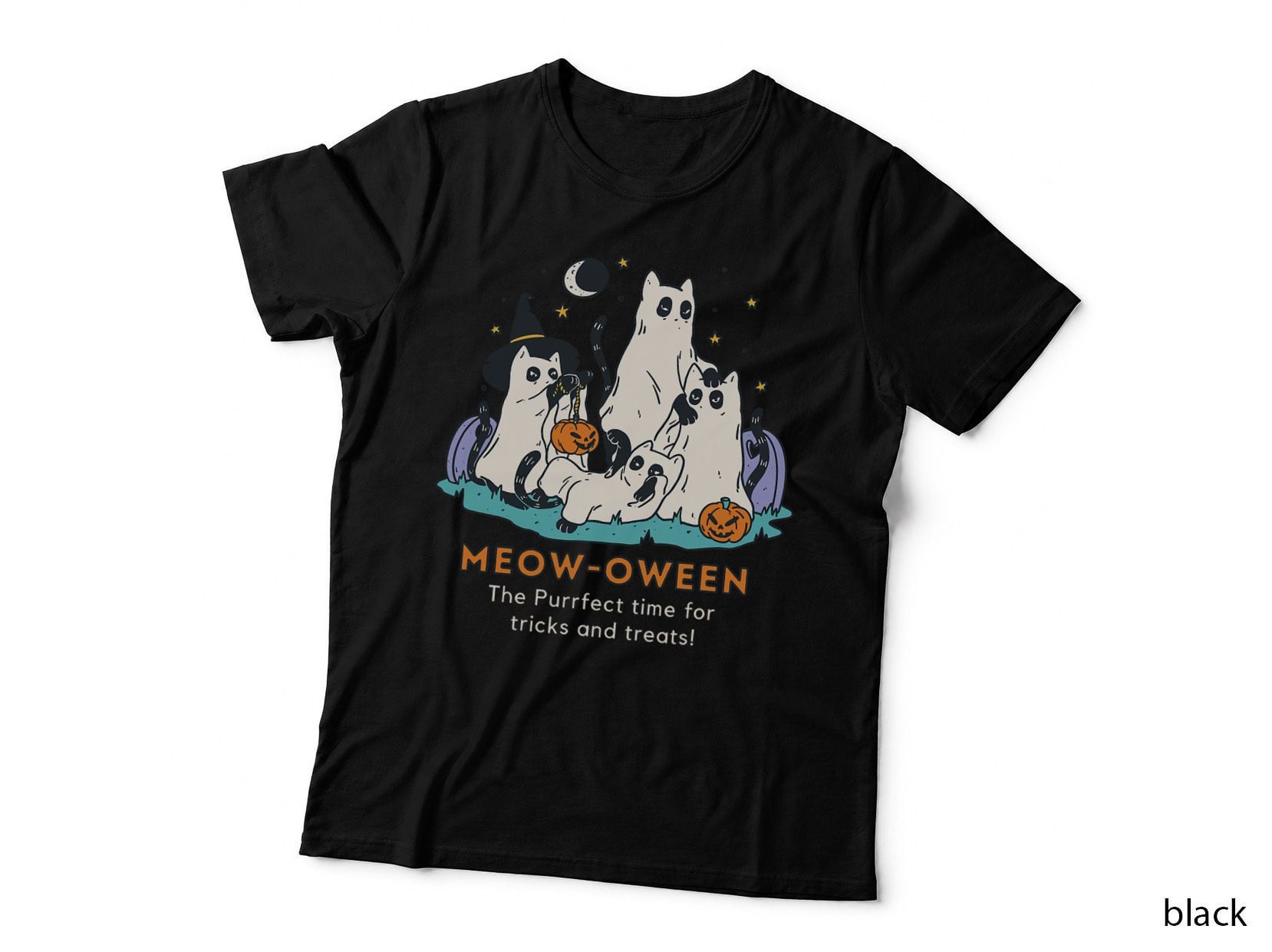 Halloween Cat Cute Funny Meow Oween for Trick or Treat T-Shirt