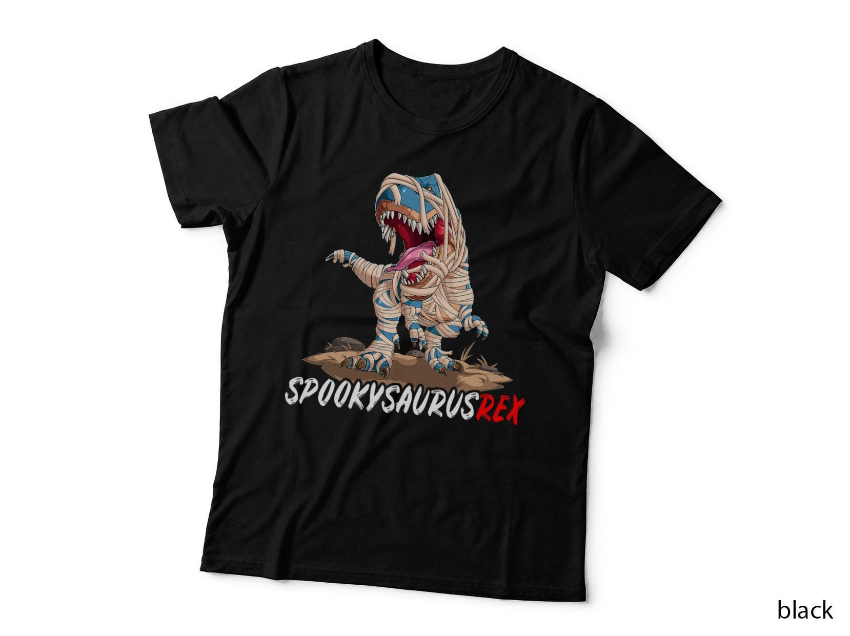 Halloween Costume Spooky Trex Dino Mummy Kids Horror T-Shirt