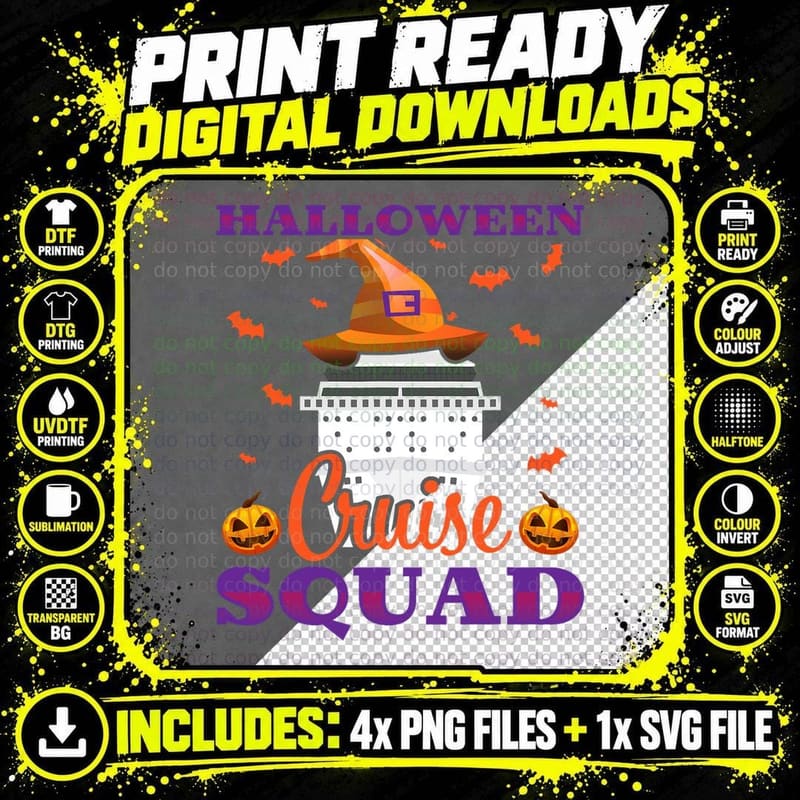 Halloween Cruise Squad Cruising Crew Spooky Season Png SVG Digital Bundle