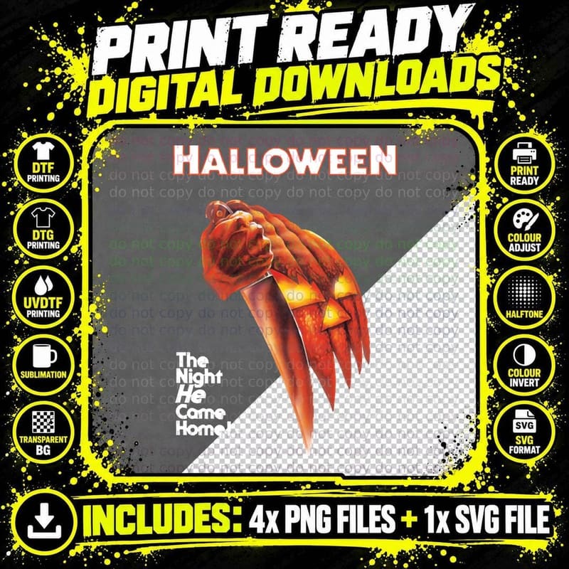 Halloween Horror Carpenter Classic T-Shirt Png SVG Digital Bundle
