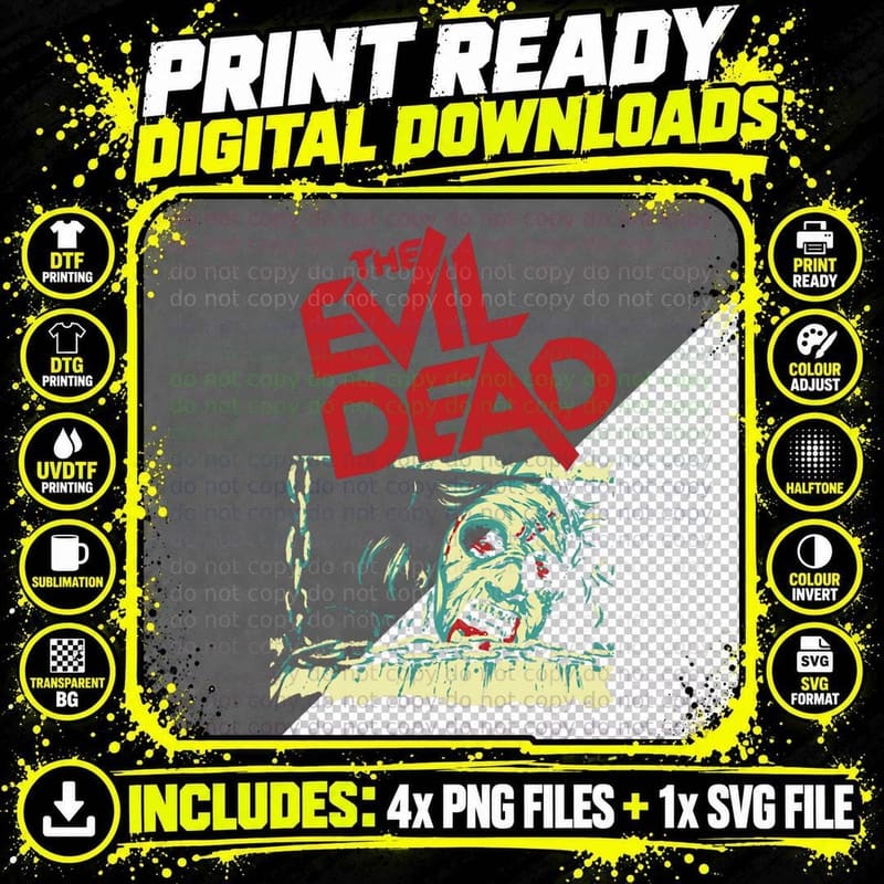 Halloween Movie Evil Dead T-Shirt Png SVG Digital Bundle