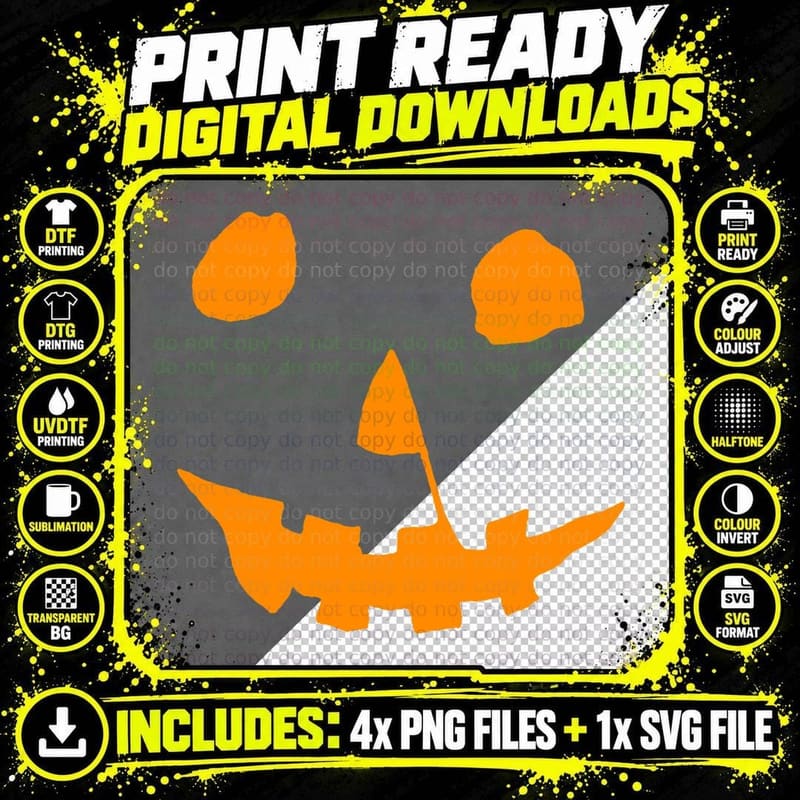 Halloween Movie Jack-O'-Lantern T-Shirt Png SVG Digital Bundle