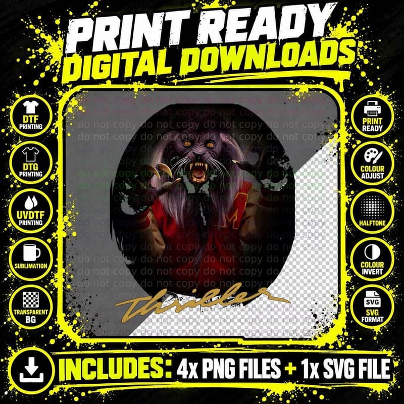 Halloween Night Thriller Classic T-Shirt Png SVG Digital Bundle