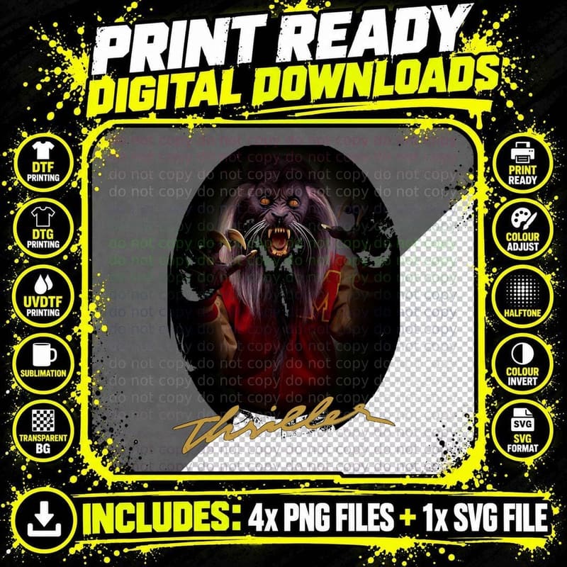 Halloween Night Thriller T-Shirt Png SVG Digital Bundle