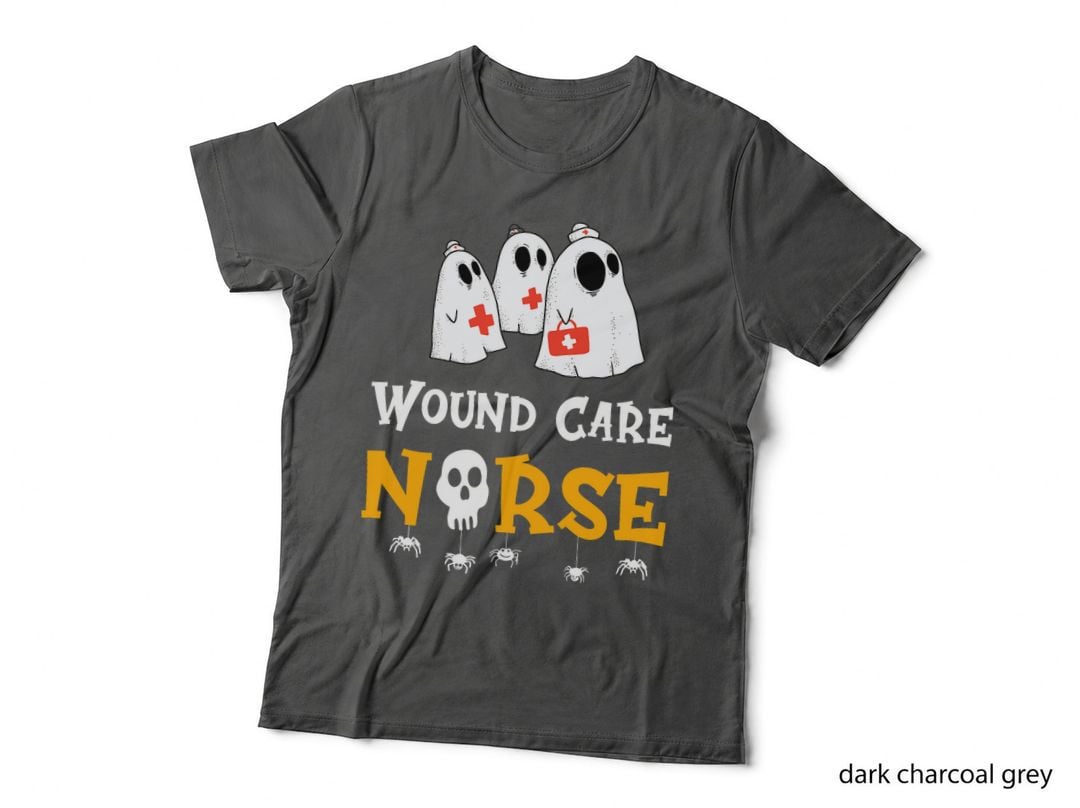 Halloween Wound Care Nurse Costume Funny RN Nursing Ghost T-Shirt