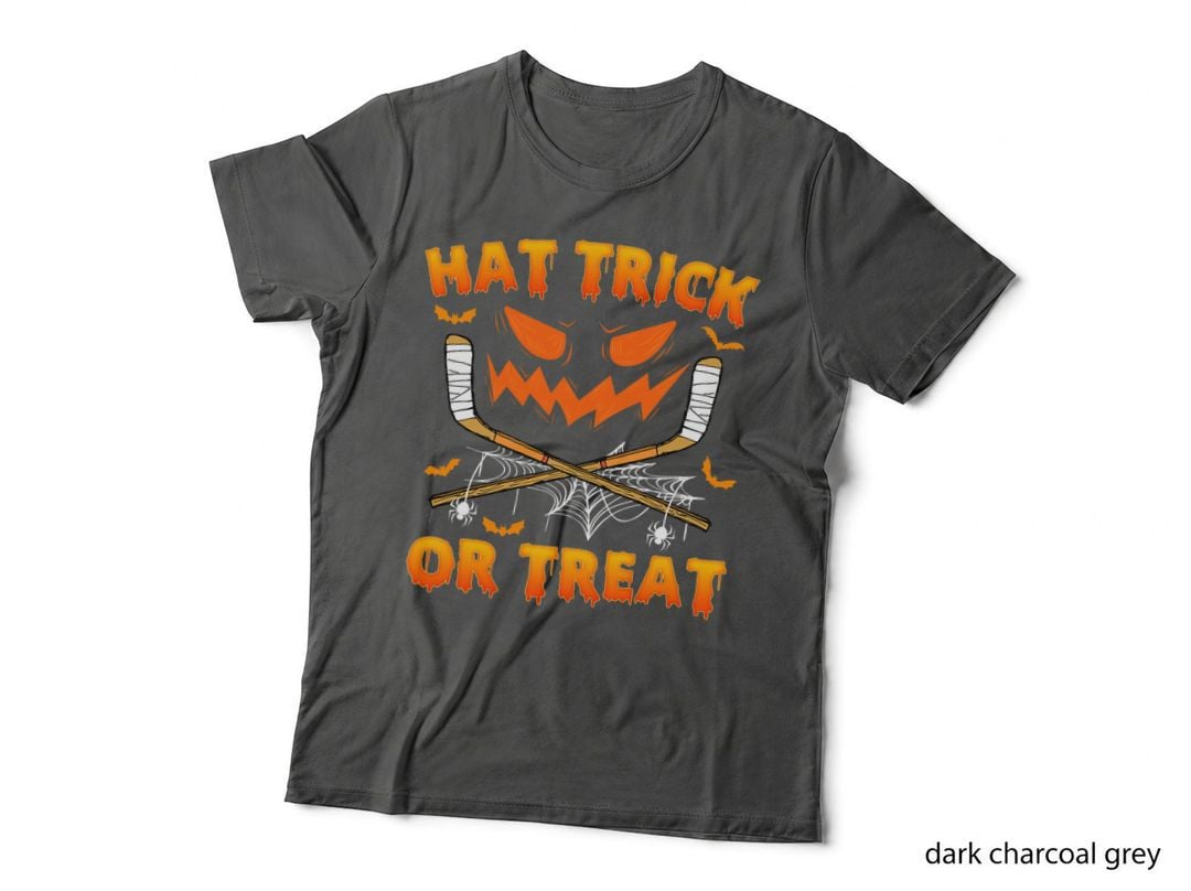 Hat Trick or Treat Funny Ice Hockey Halloween Costume Player T-Shirt