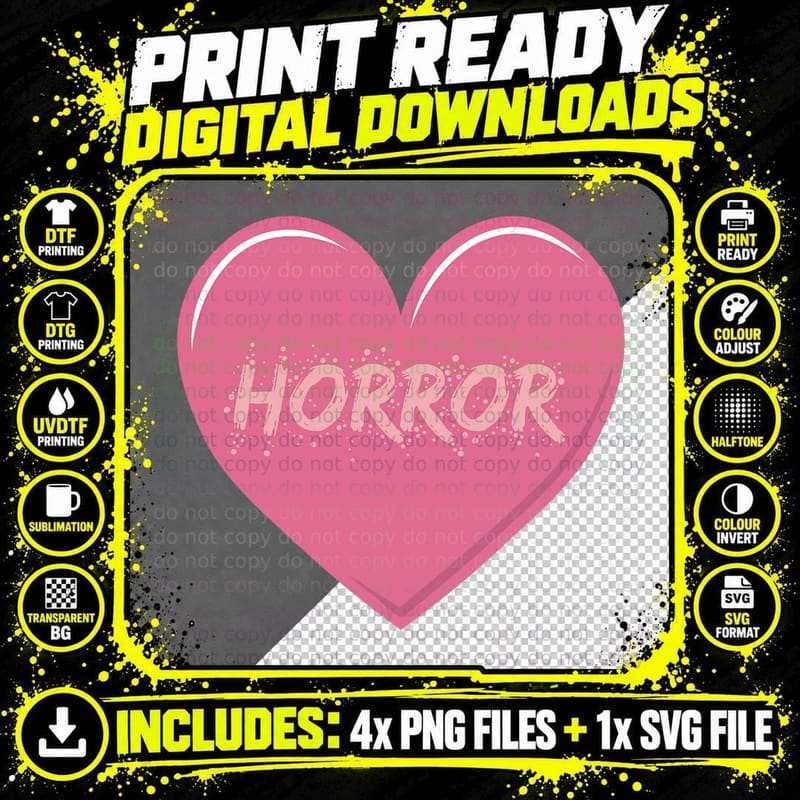 Horror - Creepy Yami Kawaii Pastel Grunge Valentines Png SVG Digital Bundle