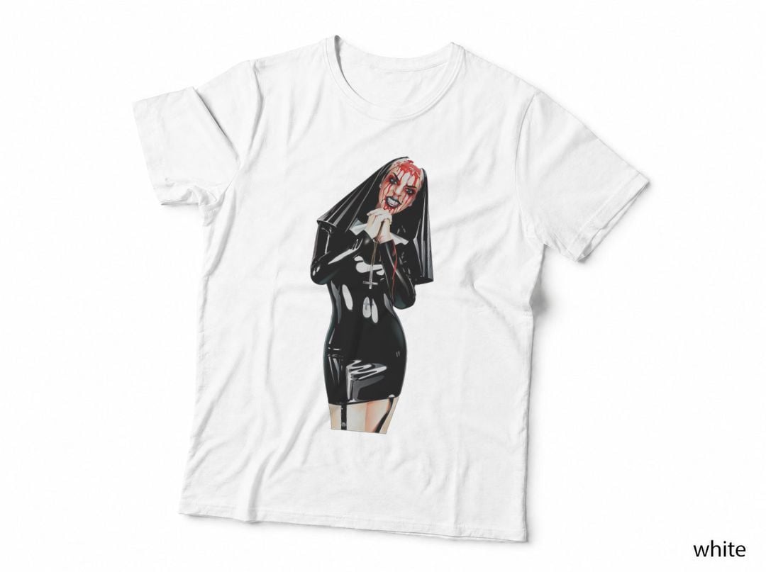 Horror Unholy Nun Bad Nun Satanic Nun T-Shirt