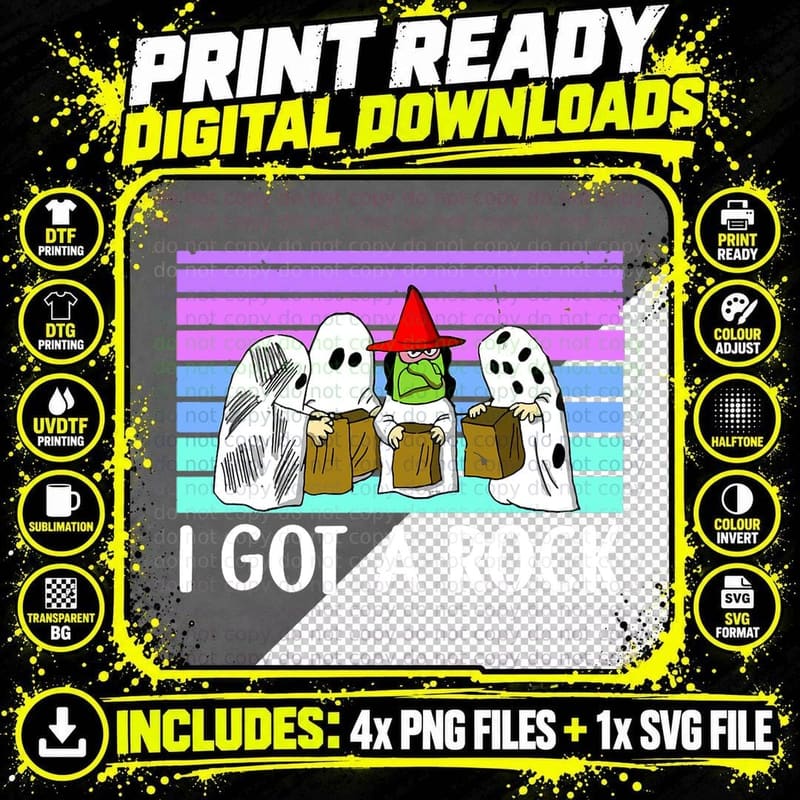 I Got a Rock Shirt Funny Halloween Ghost T-Shirt Png SVG Digital Bundle